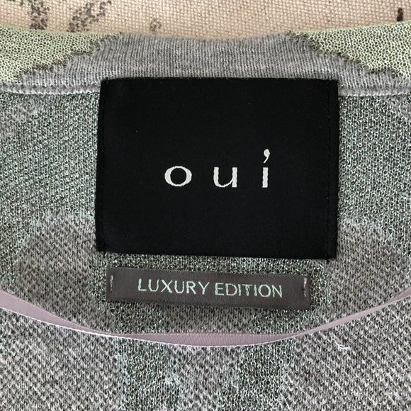 Oui Knitted Open Front Cardigan with Coral Design - Picture 6 of 8